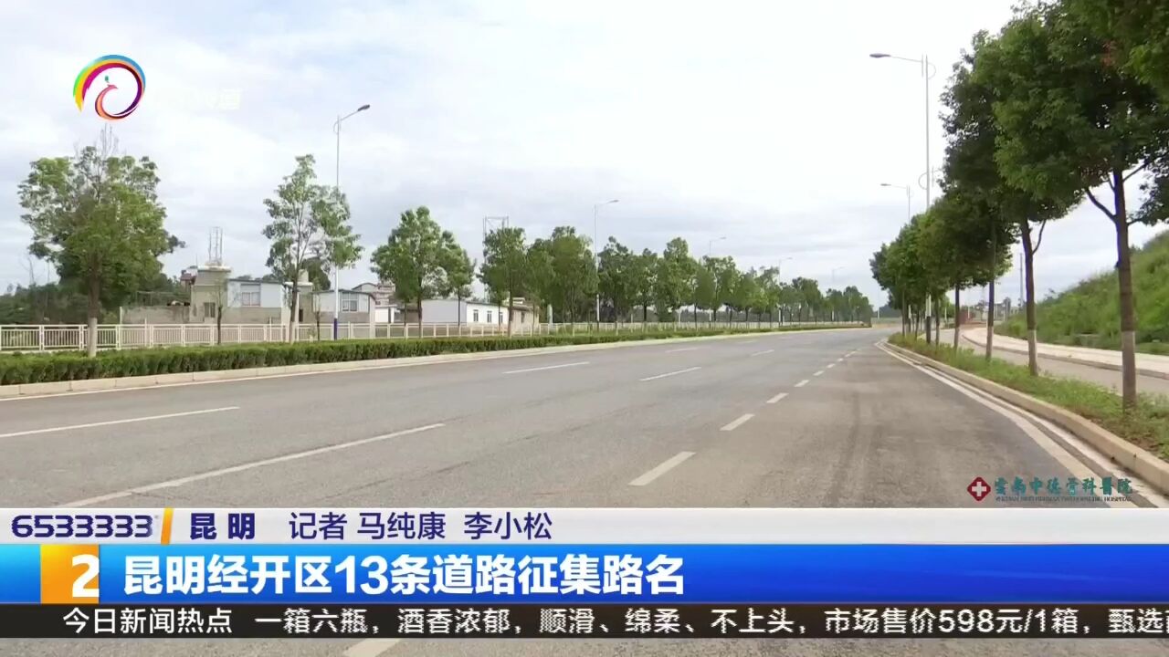 昆明经开区13条道路征集路名