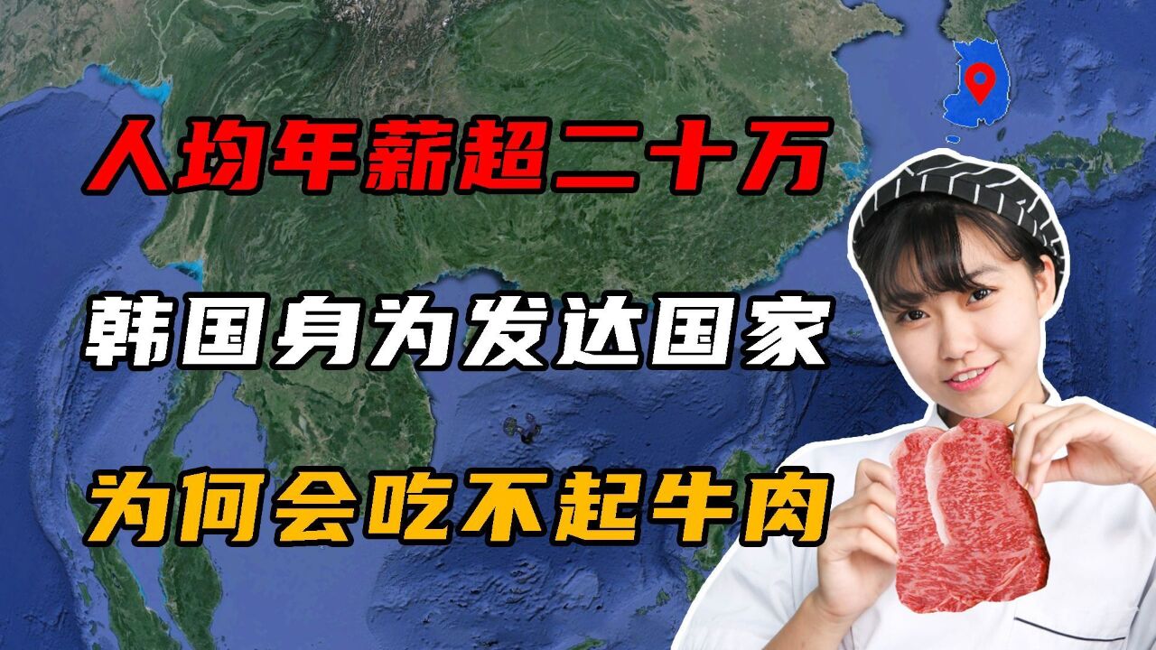 人均年薪超20万,韩国身为发达国家,为何会吃不起牛肉?