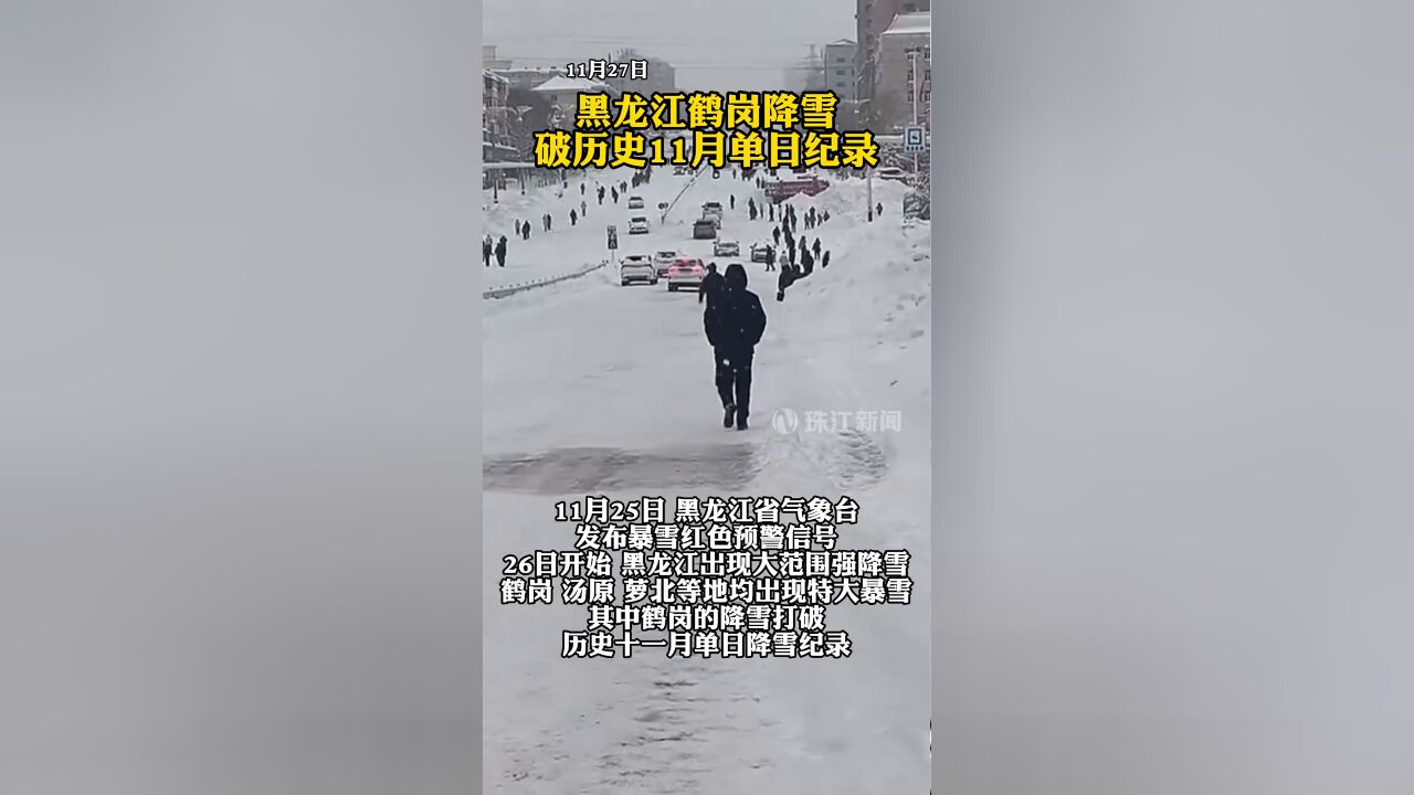 黑龙江鹤岗降雪破历史11月单日纪录