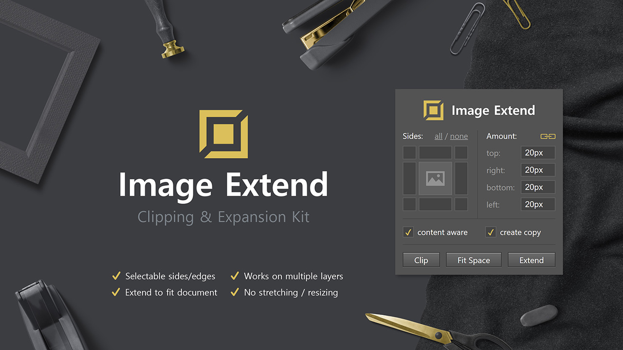 软件插件-PS扩展面板 图像剪裁和扩展Image Extend - Clipping & Expansion Kit(4)