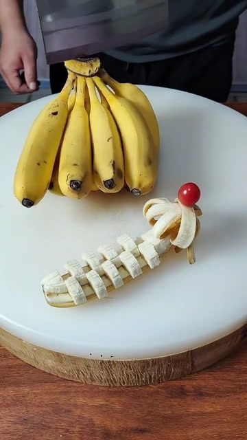 香蕉最正确切法,手法一绝!