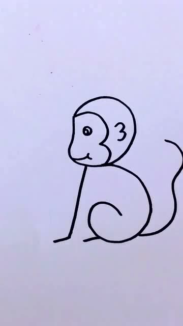 数字3画小猴子#简笔画#儿童简笔画