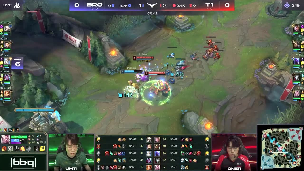 【回放】2022LCK春季赛W1D3 BRO vs T1 第一局