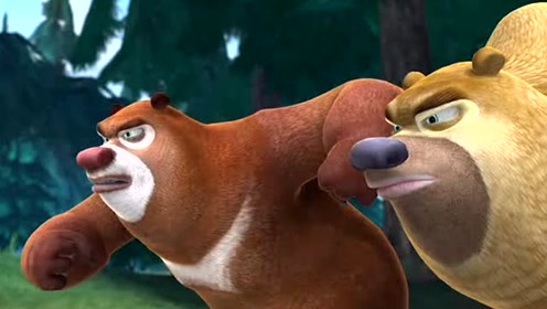 熊出没:熊大熊二比赛跑步,遇到了光头强的捣乱