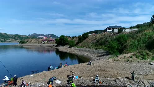 航拍位于围场满族蒙古族自治县的庙宫水库