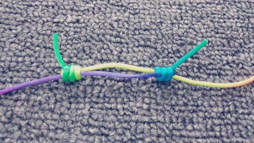 红绳手链结尾伸缩结的编法,用在项链吊坠结尾可以自由调节大小