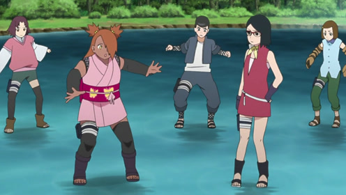 火影忍者:站在水上的修行?丁次的宝贝女儿明显更吃力啊!