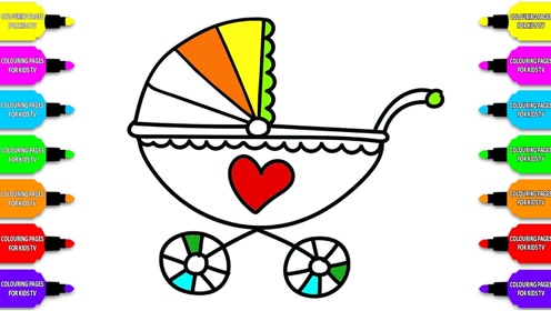 儿童涂色画:摇篮画画