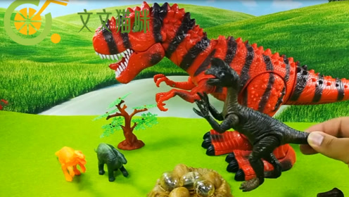 育儿益智玩具:下蛋霸王龙电动声光玩具分享,培养宝宝要懂得分享!