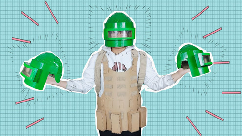 手工达人用废纸板制作三级头,还把颜色涂成了绿色,感觉好搞笑