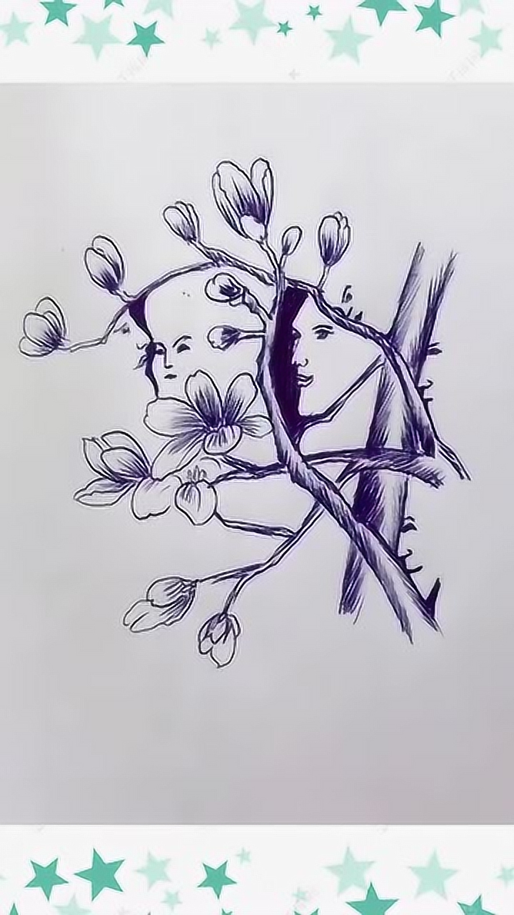 图中隐藏着七张人脸,全部找到的智商至少两百,我只找到五张!