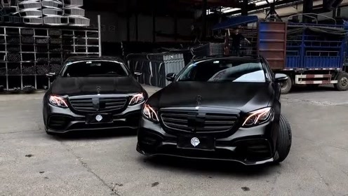 奔驰立标e级,黑武士改装奔驰e,看起来太霸气!