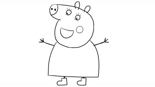 画猪妈妈的简笔画画法图片