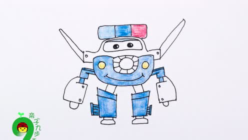 超级飞侠之包警长简笔画教程