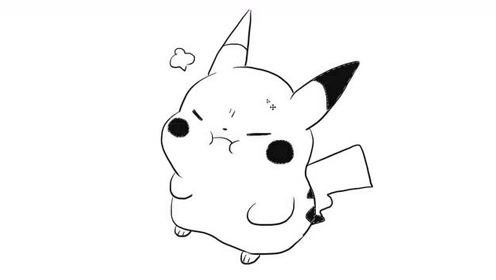 生气的小精灵皮卡丘儿童简笔画