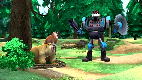 熊出没:光头强的遥控机器人,在工作中竟然出现了故障!