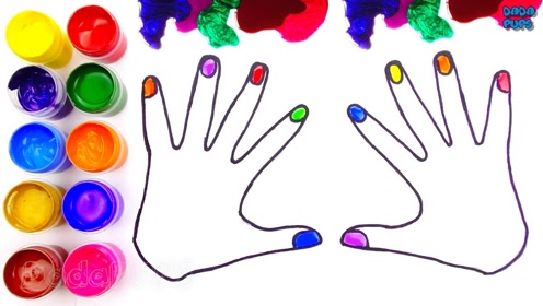 儿童简笔画:金粉可爱小手