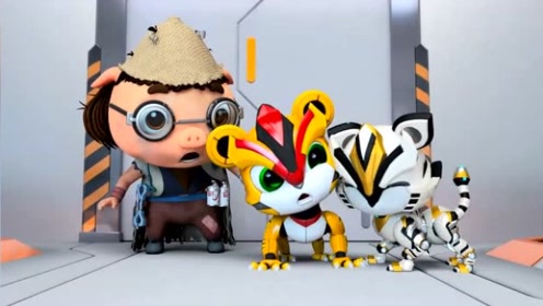 猪猪侠:钢齿虎找到了铁全虎开始了斗争,机甲老虎拿到了脑波净化器