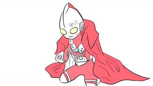 吃惊的佐菲奥特曼儿童卡通简笔画