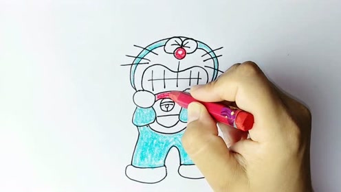 简笔画教学视频:手绘生气的蓝胖子,好可爱有没有?