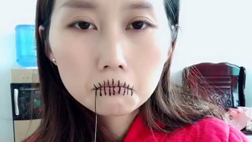 妈妈嫌弃我话多,把我的嘴巴封起来了,看到最后我没忍住笑了