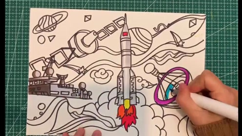 科幻画《科技中国》祝愿祖国越来越好