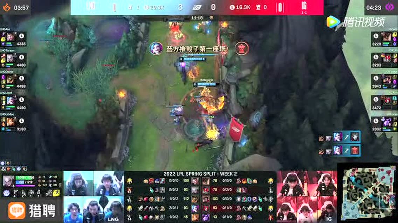 LNG节奏流畅下路越塔4V4 金克丝皎月伤害爆炸人均双杀
