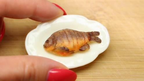 粘土软陶手工:diy创意手工制作迷你版烤鱼