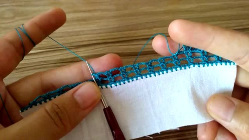 单色串珠针迹钩针花边针法教程