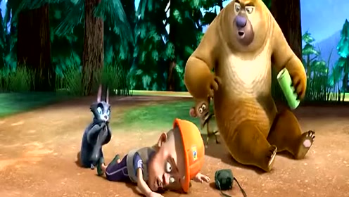 肥波给光头强按摩用力过猛光头强晕的在地