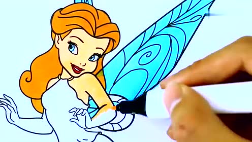 亲子简笔画:涂色可爱翅膀小公主