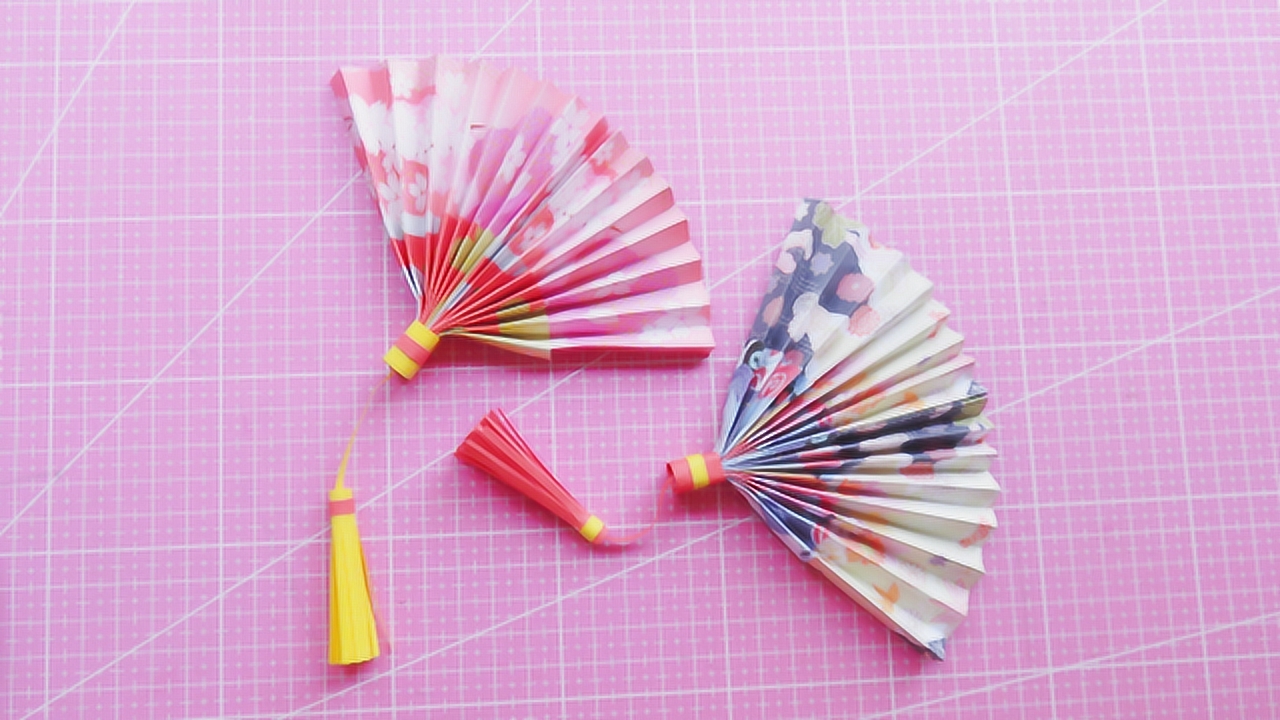 手工制作古风折纸扇子,夏季纳凉好帮手,同学闺蜜都喜欢