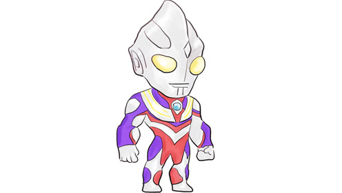 迪迦奥特曼儿童亲子简笔画