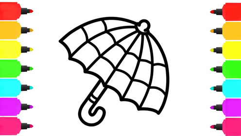 给宝宝画画小花伞简笔画