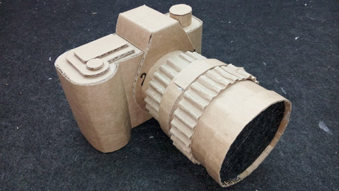 创意手工diy:纸板制作单反相机模型,培养动手能力