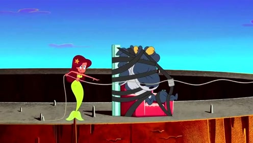 美人鱼挑战高空走钢丝,鲨鱼哥恐高吓得把自己绑了起来