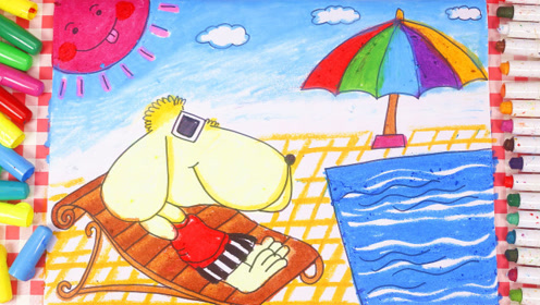 儿童画场景故事 晒太阳的小狗