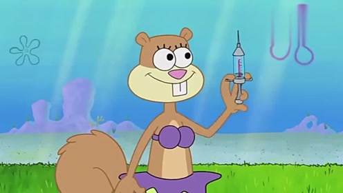 海绵宝宝:珊迪研究出了长牙药剂,35英尺长牙的松鼠见过没?