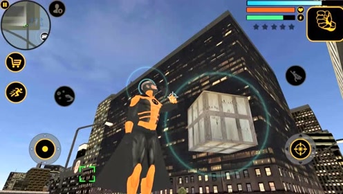 飞天超能英雄:超人使用意念隔空抓物,把大木箱子搬上了楼顶