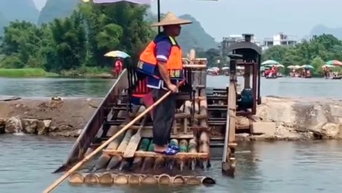 漓江竹筏漂流实拍 腾讯视频