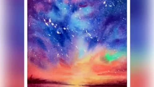 水彩星空夜空 腾讯视频