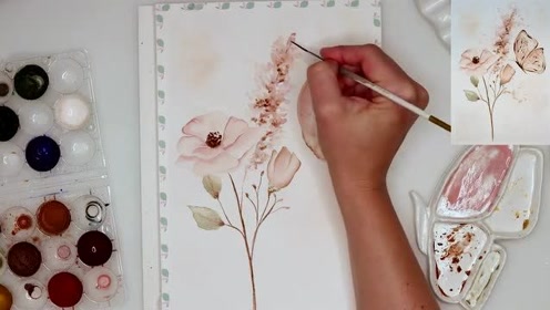 水彩画花卉 腾讯视频