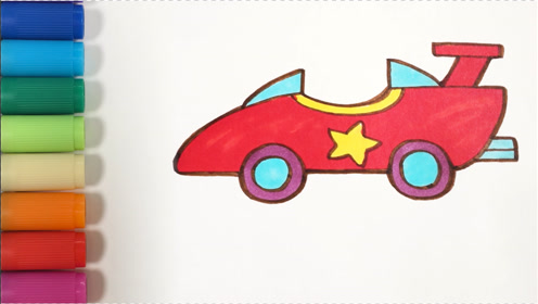 儿歌多多汽车简笔画,赛车,学画炫酷跑车,宝贝成为赛车手
