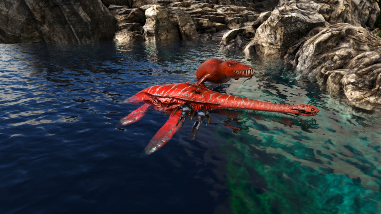 方舟生存进化:顶尖蛇颈龙vs小白的顶尖滑齿龙 这次谁能赢