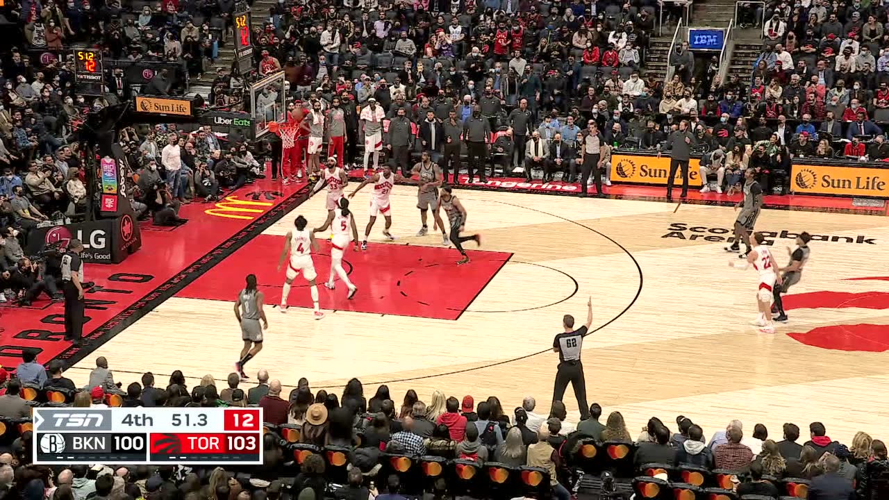 【原声】篮网108-109猛龙 小库里错失关键球篮网遭背靠背双杀