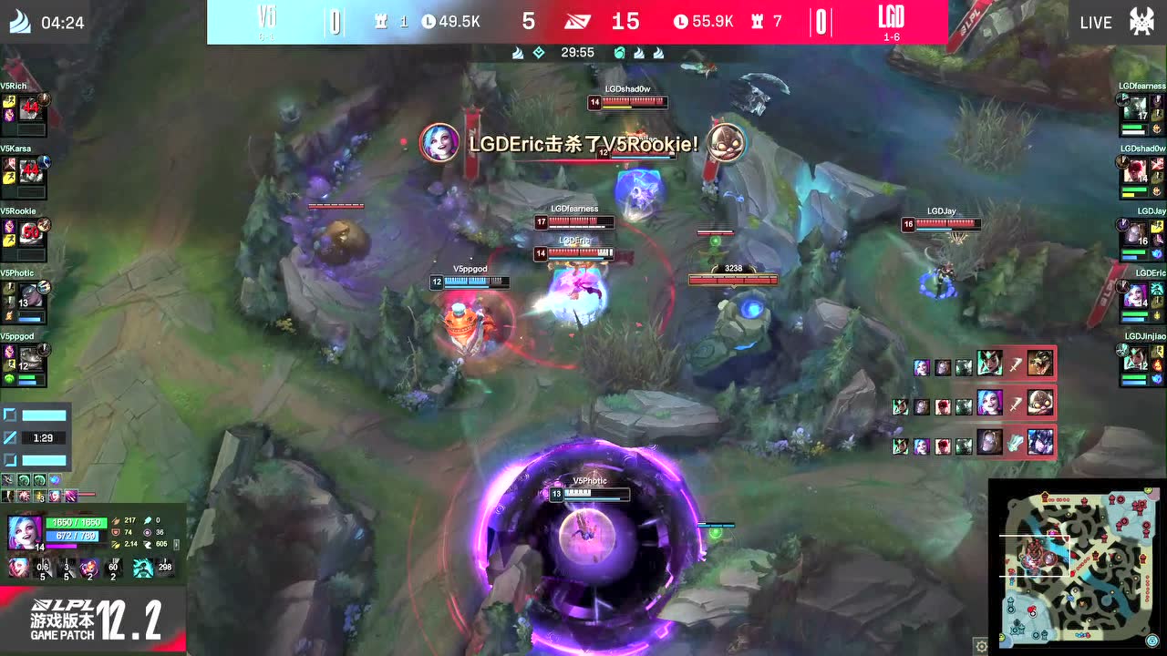 V5放手一搏强打大龙 Jay发条双杀团灭V5拿下首局