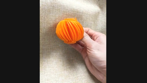 17秒钟,教你胡萝卜切成红灯笼