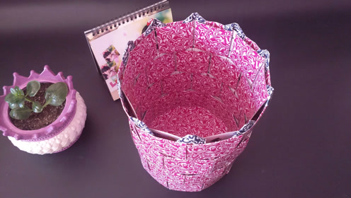 用131张"扑克"折的垃圾桶,不但实用,关键是简单还省钱