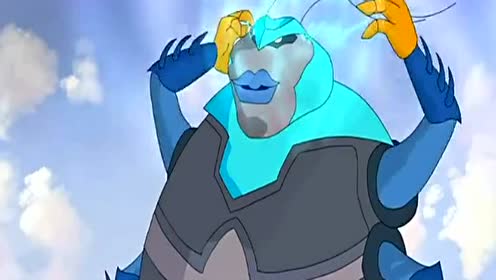 儿时动画片 炎龙兽中级进化火麒麟兽,《晶码战士》母蟑螂兽的攻击下