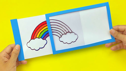 diy手工,非常有趣的变色魔术卡片,抽动就会变颜色,一起来做吧